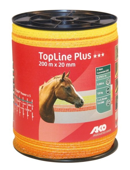 Taralint AKO TopLine Plus kollane/oranž 20mm/200m